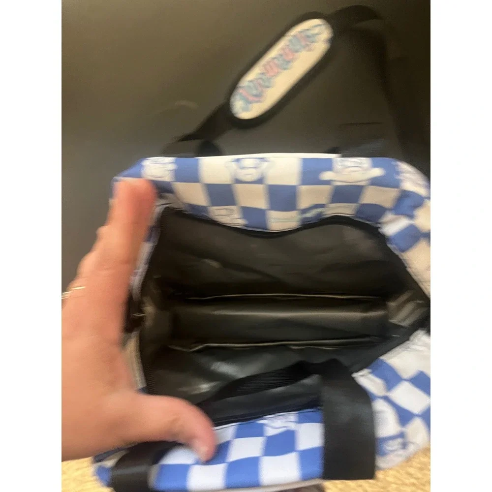 Sanrio Cinnamoroll Insulated Lunch Bag Blue White Checker Adjustable Strap NWOT